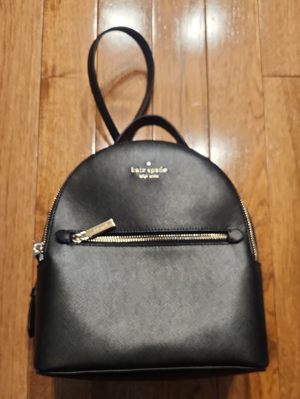 kate spade black leather zip-accent crossbody or pouch